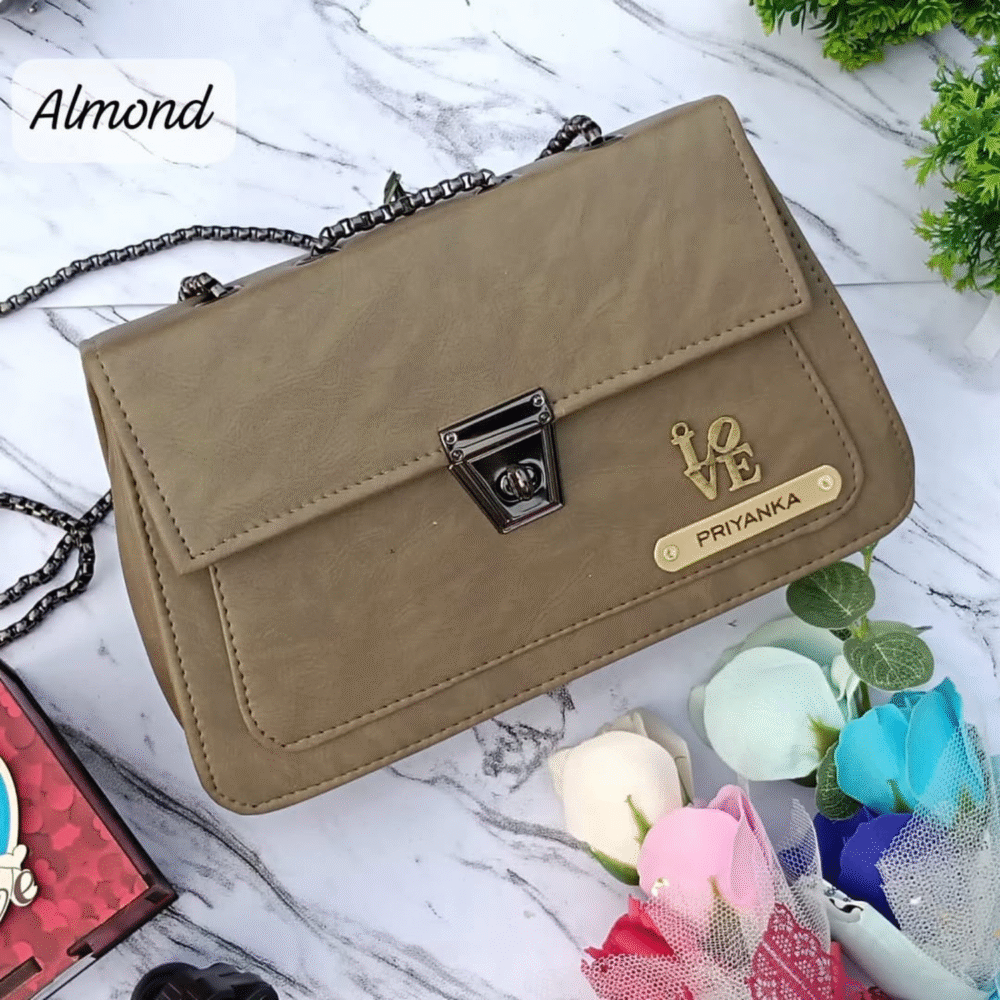 Dual-Mode Leather Sling Handbag