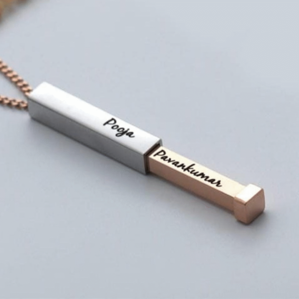 Personalized 3D Message Bar Necklace - Image 3