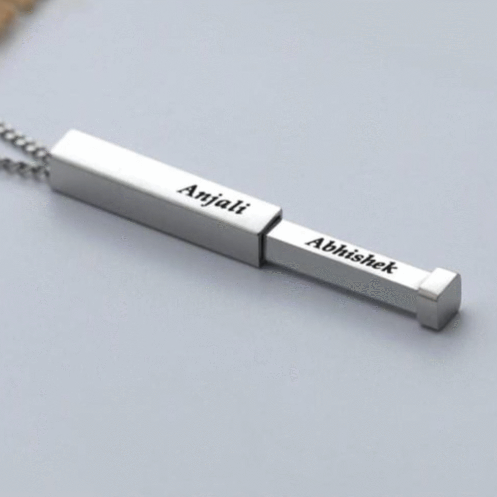Personalized 3D Message Bar Necklace - Image 2