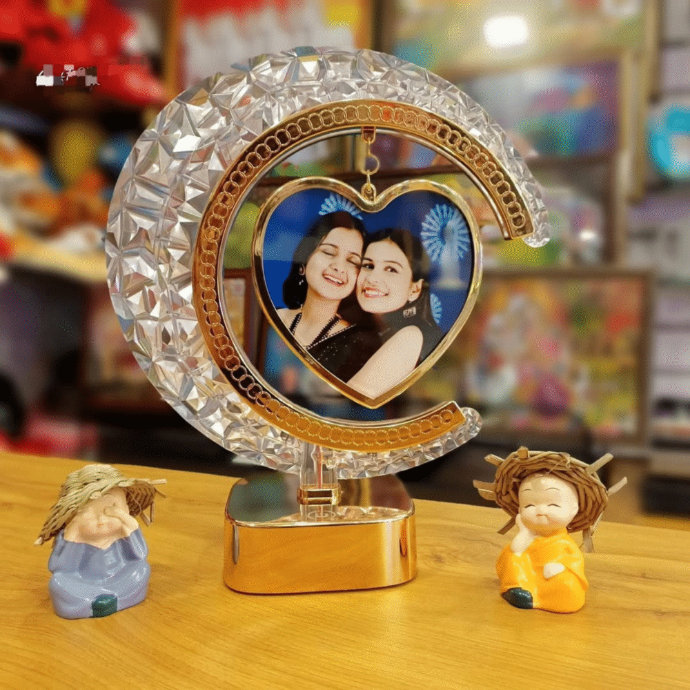 Personalized Crystal Heart Photo Lamp