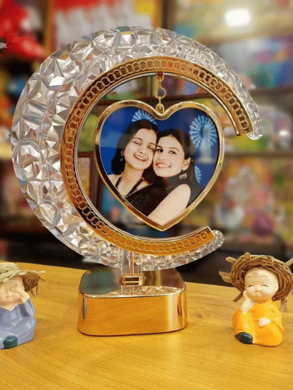 Personalized Crystal Heart Photo Lamp