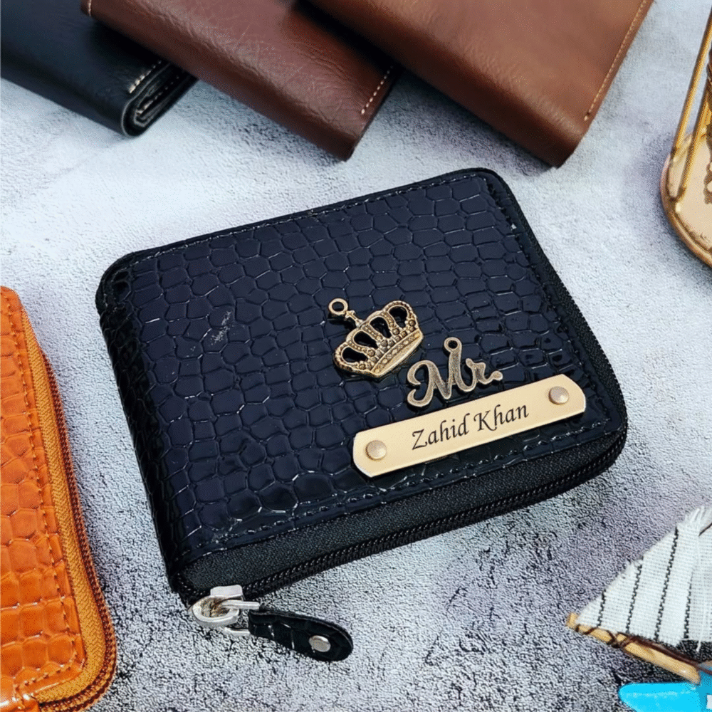 Glossy Croc Zip Wallet – Unisex Customized Edition - Image 2