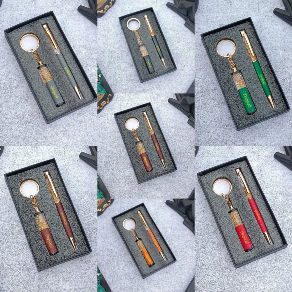 Gold Flake Pen & Keychain Gift Set - Image 8