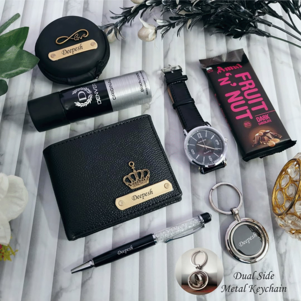 Italian Leather Essentials Gift Hamper for Him - Image 2