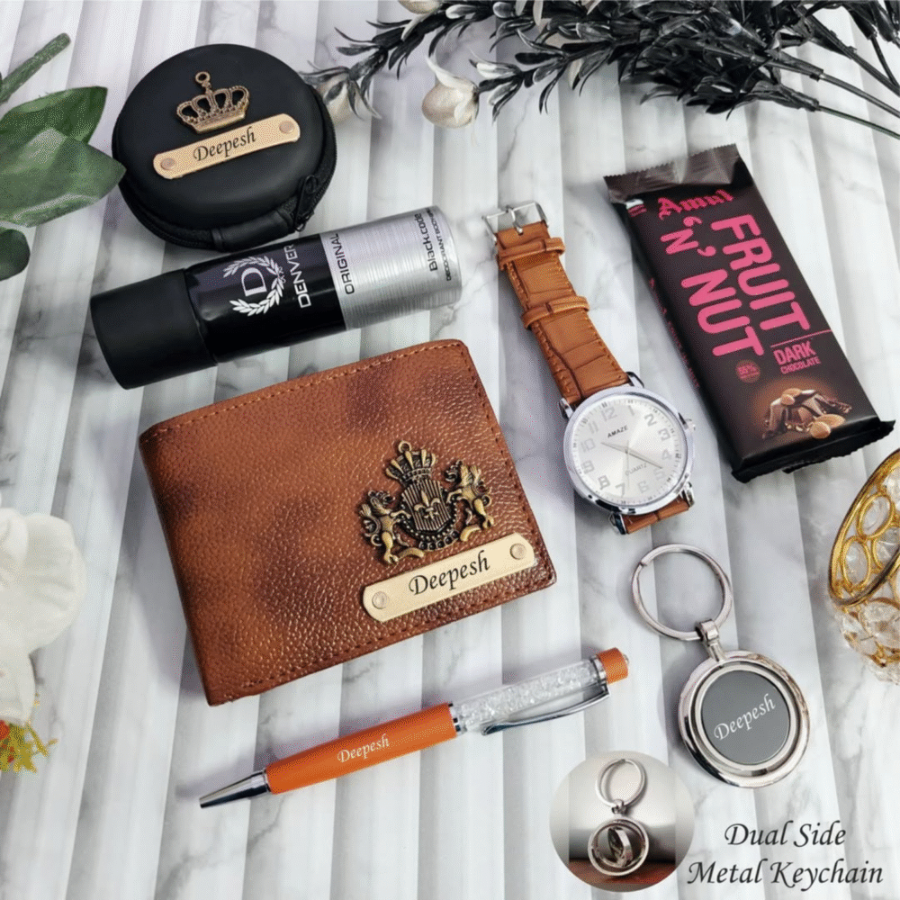Italian Leather Essentials Gift Hamper for Him - Image 4