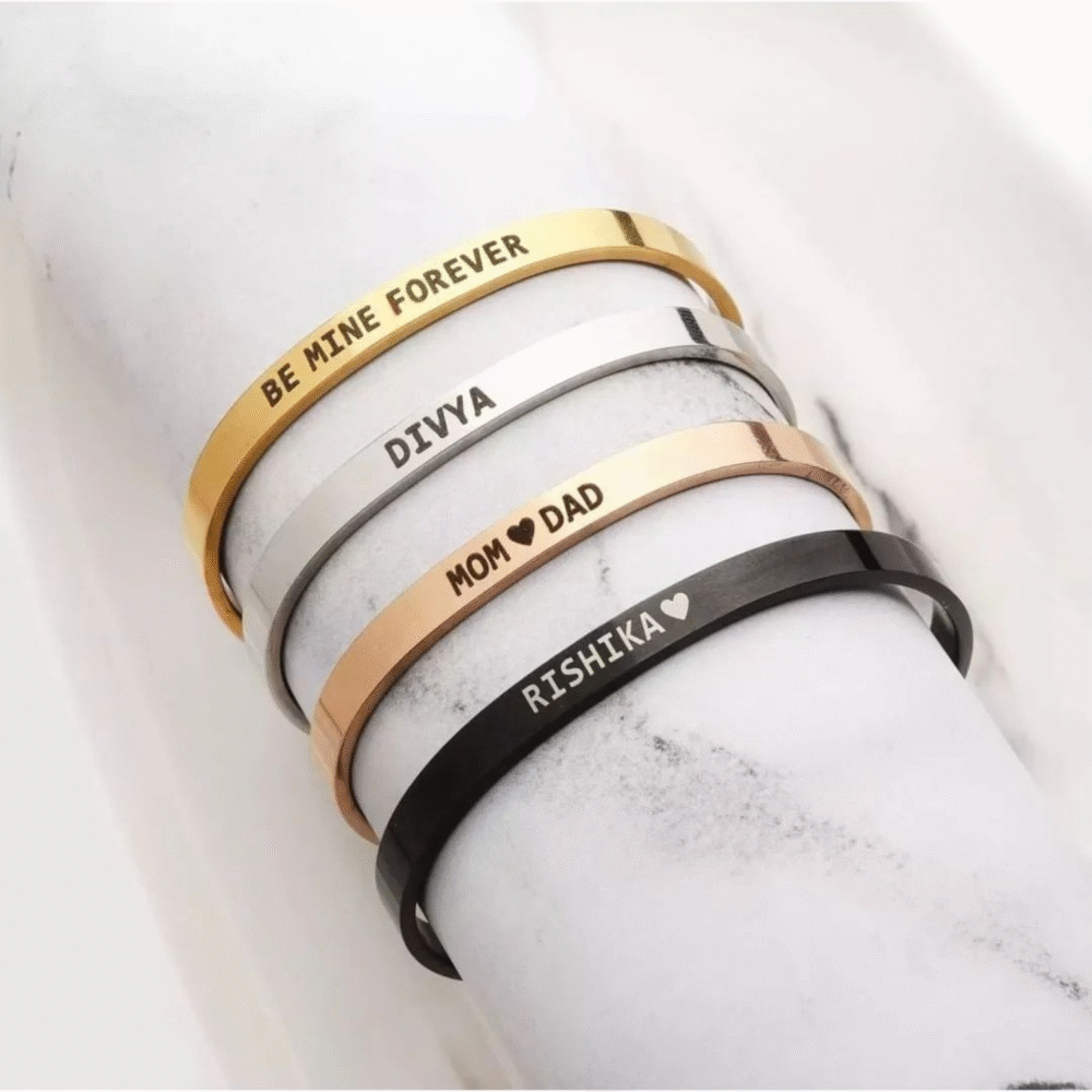 Classic Custom Engraved Metal Kada - Image 4