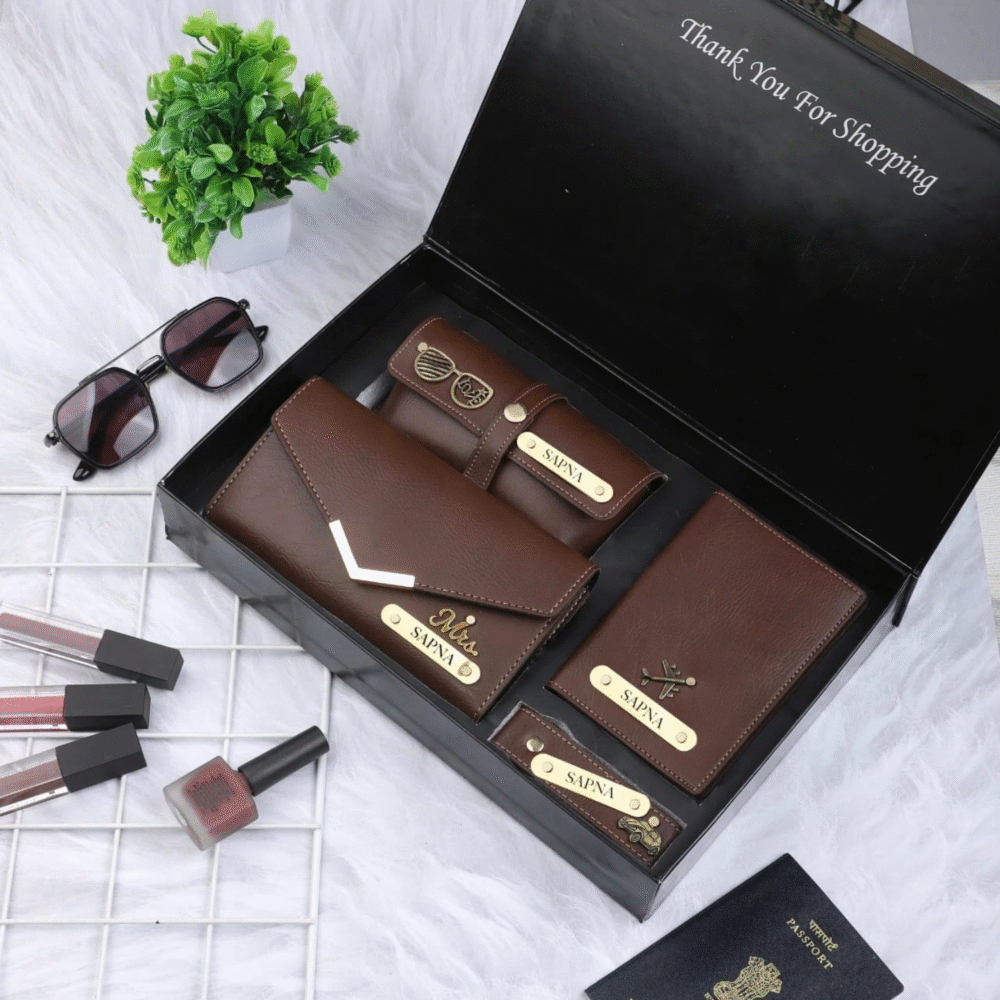 Premium Personalized Leather Combo – For Her - Image 2