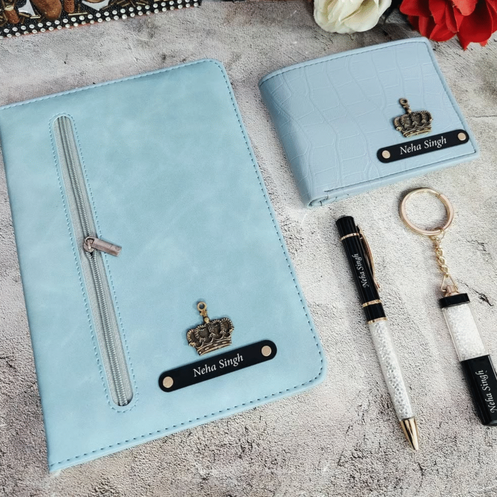 Zip Diary Mini Hamper with Wallet, Pen & Keychain - Image 4