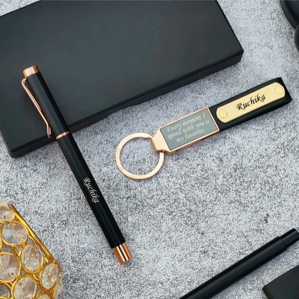 Premium Pen & Keychain Gift Combo – Custom Engraved - Image 2