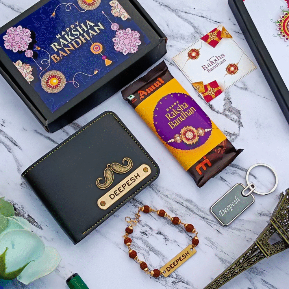 Rakhi Dark Chocolate Combo with Wallet & Keychain